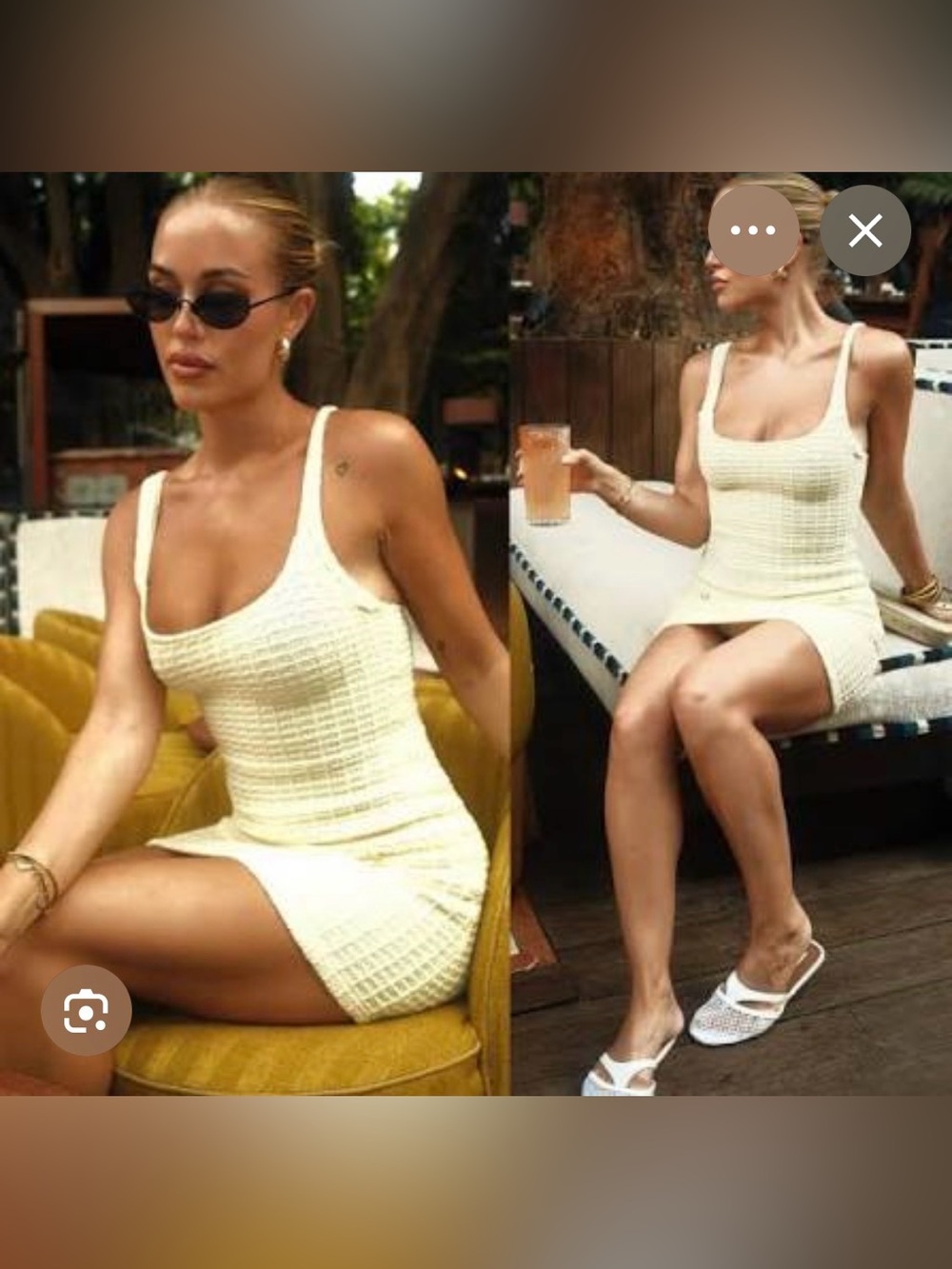 🔥🔥Zara yellow Scoop Neck Bodycon Mini Dress